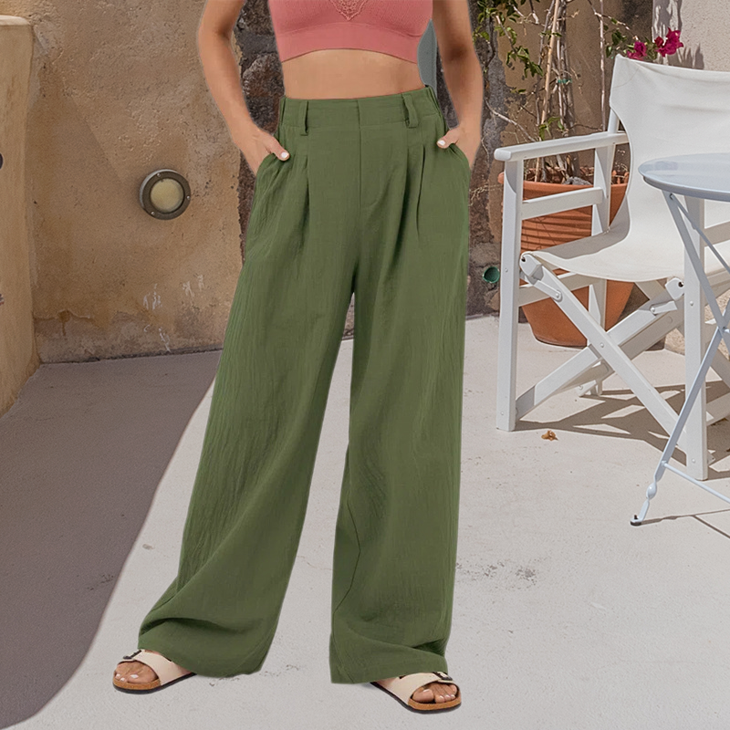 Hose mit hohem Bund und weitem Bein