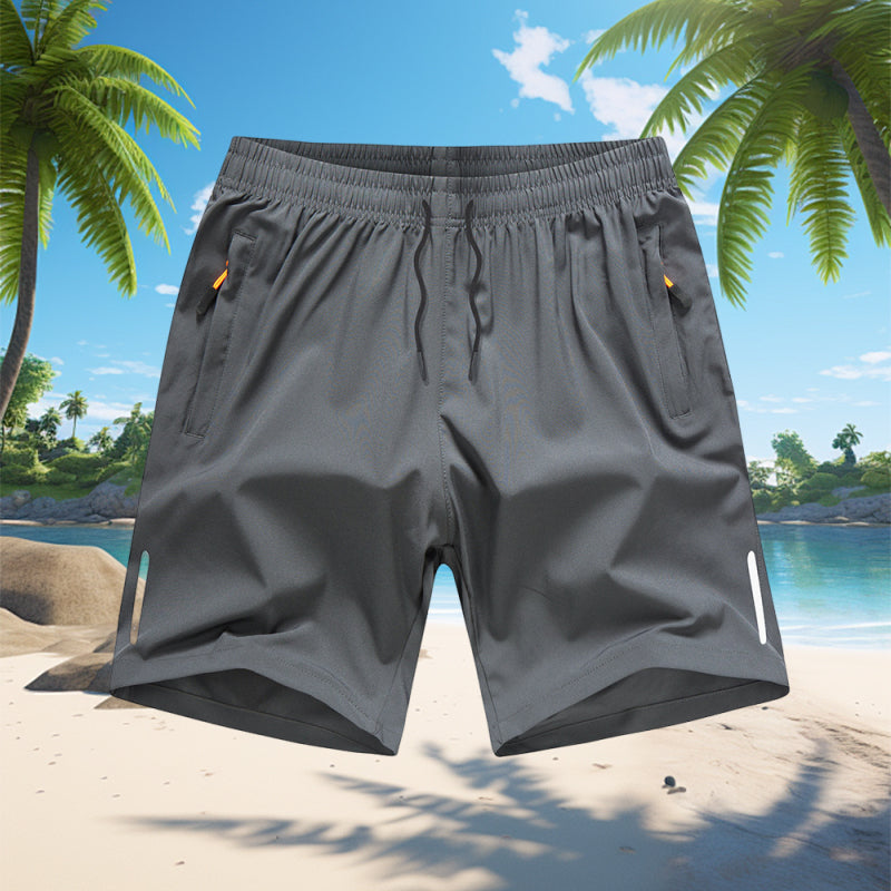 Locker sitzende Sportshorts mit Reißverschlusstaschen