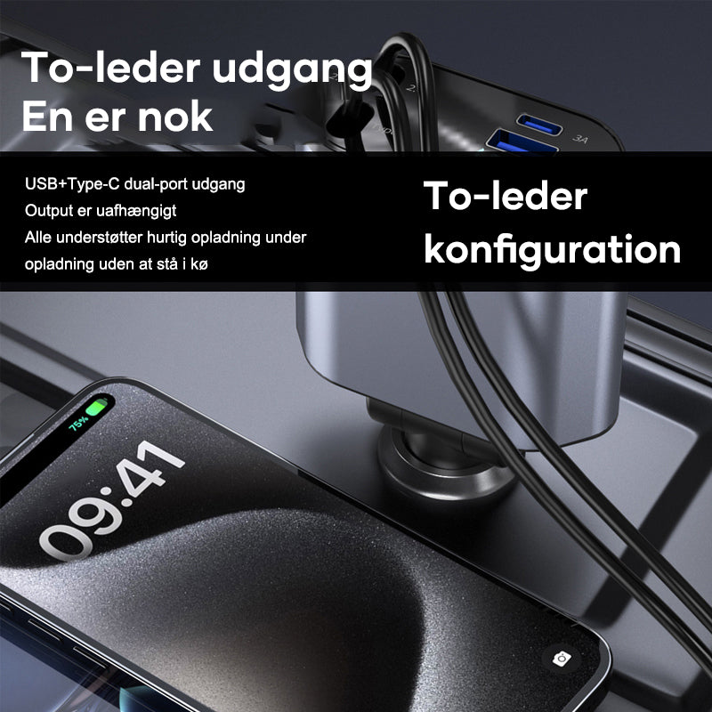 Hurtig opladning udtrækkelig biloplader