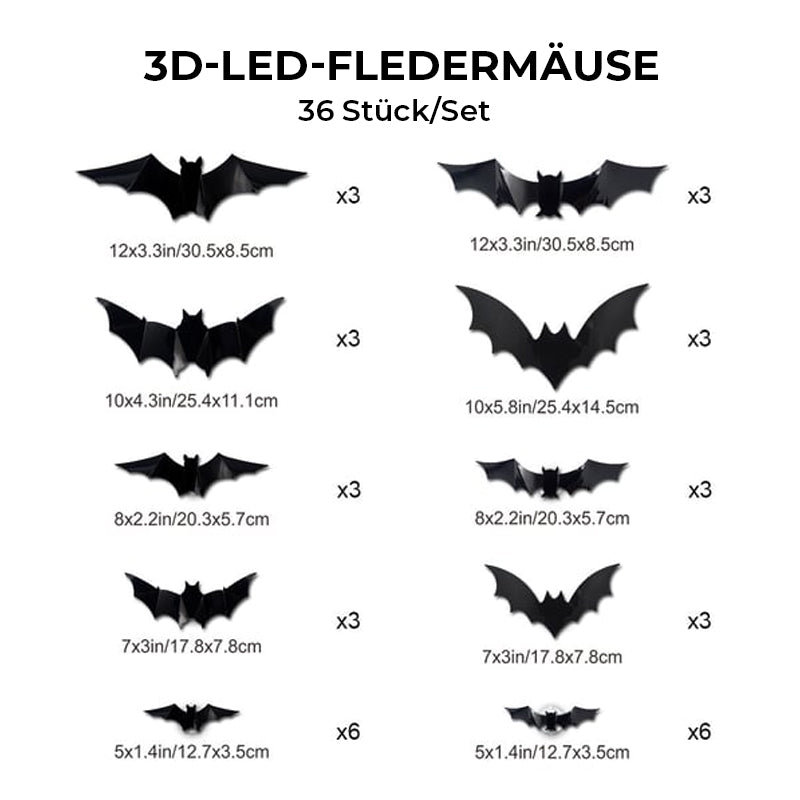 3D-Fledermaus-Design LED-Dekoration