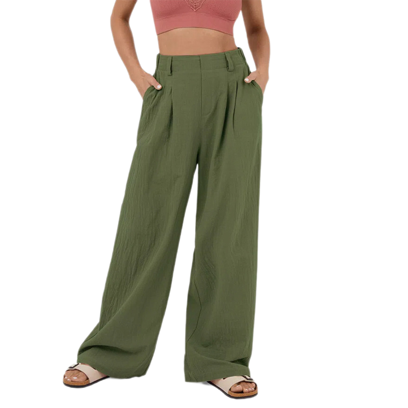 Hose mit hohem Bund und weitem Bein