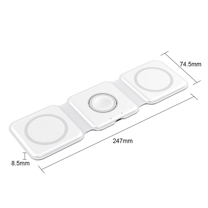 Ny foldbar 3-i-1 trådløs oplader
