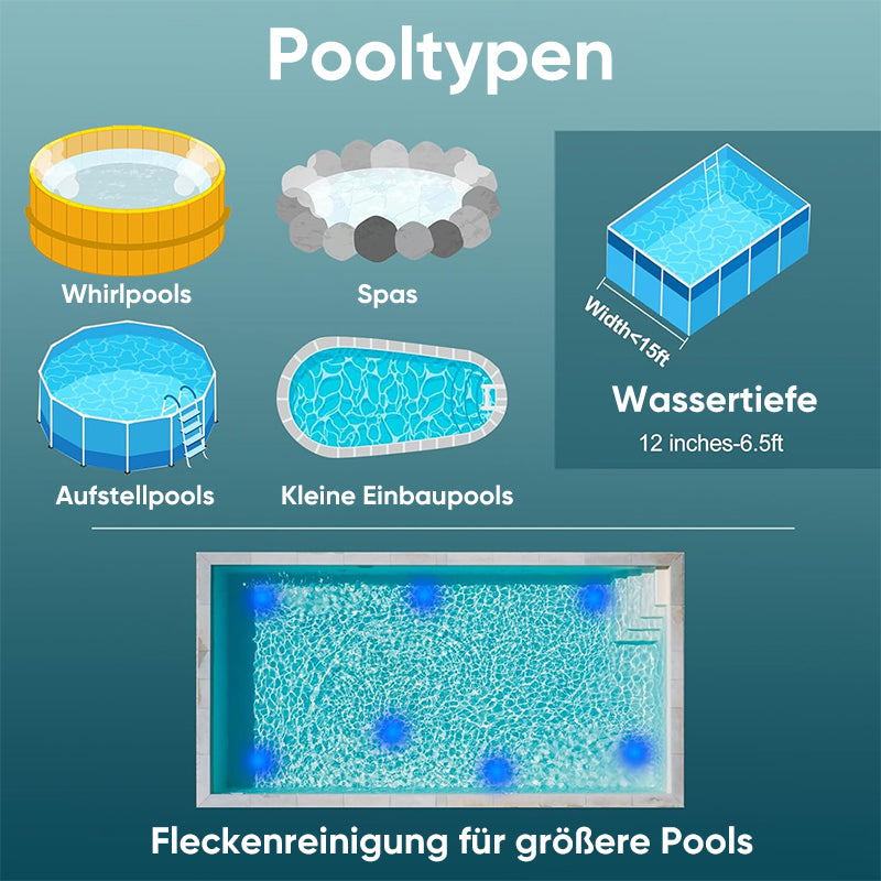 EU-Standard - 3-in-1-Akku-Schwimmbadstaubsauger mit leistungsstarkem Motor