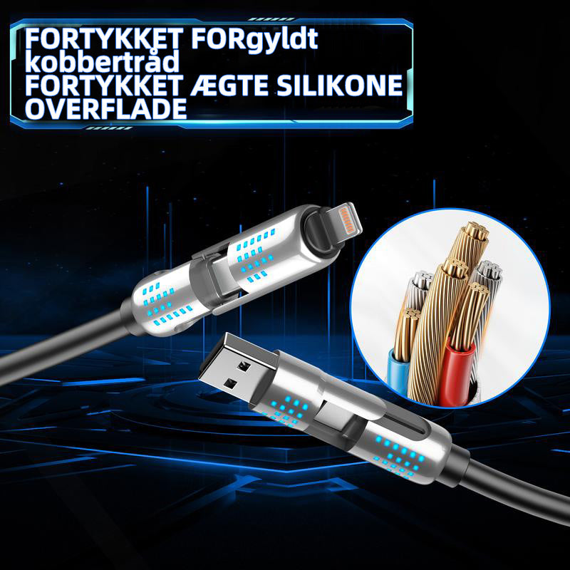 240W 4-i-1 USB-C hurtigopladningskabel
