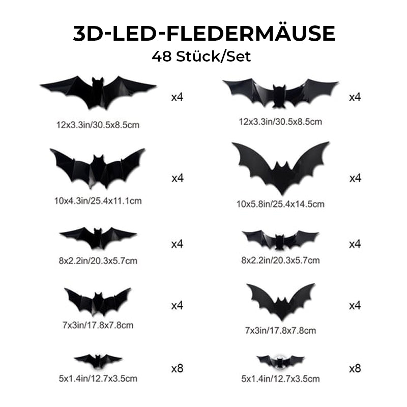 3D-Fledermaus-Design LED-Dekoration