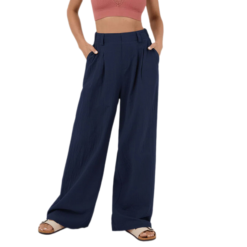 Hose mit hohem Bund und weitem Bein