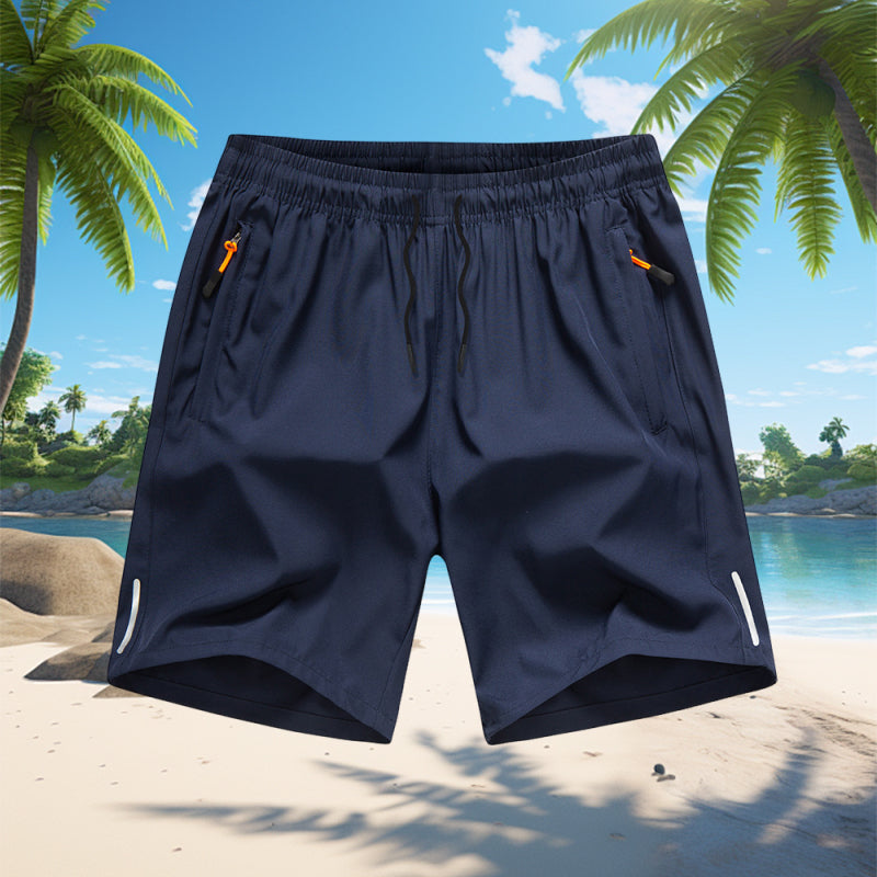 Locker sitzende Sportshorts mit Reißverschlusstaschen
