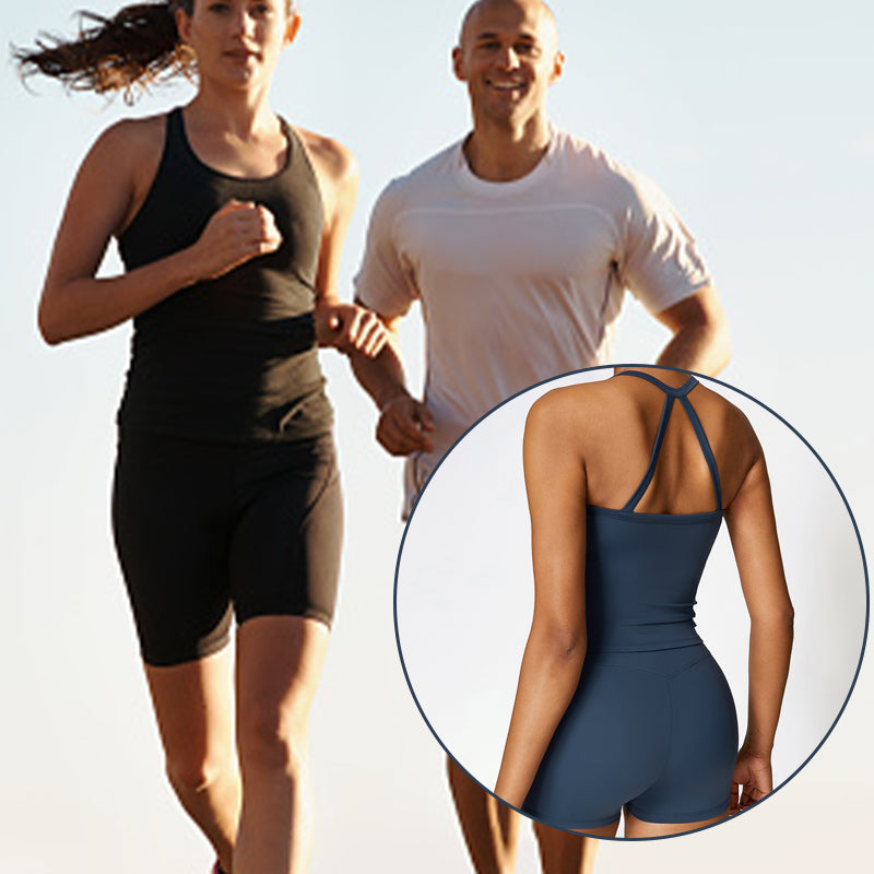 Hosenträger-Shorts für Frauen, einfarbig, Sport-Set