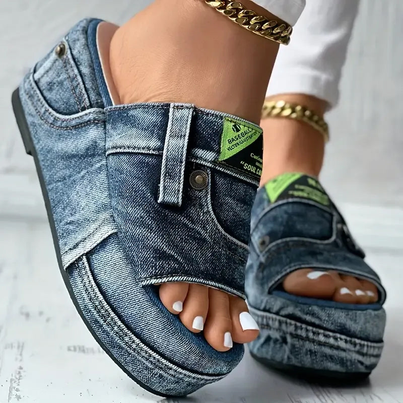 Denimsandaler til kvinder