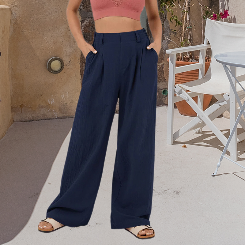 Hose mit hohem Bund und weitem Bein