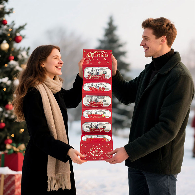 Faltbarer roter Weihnachtsumschlag mit 6 Fächern