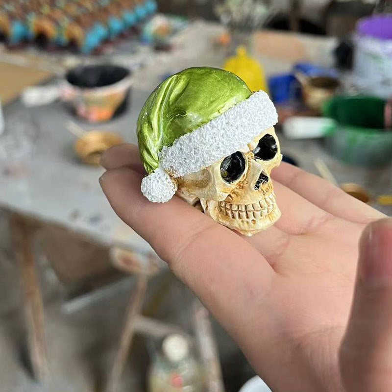 Miniskelet med julehat