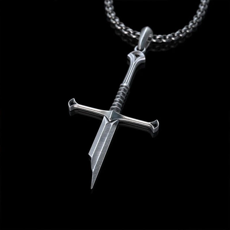 Zerbrochenes Schwert-Kreuz-Halskette