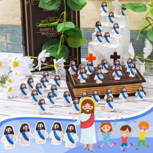 Mini-Jesus-Figuren mit dem Slogan „Jesus liebt dich“