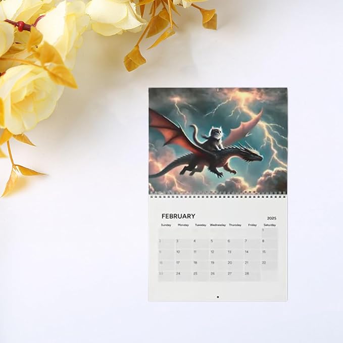 Katzen-Drachenreiter-Kalender 2025