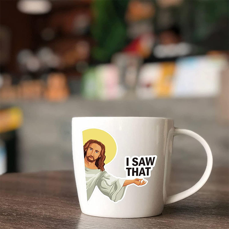 Jesus „Ich habe das gesehen“ lustiger Aufkleber
