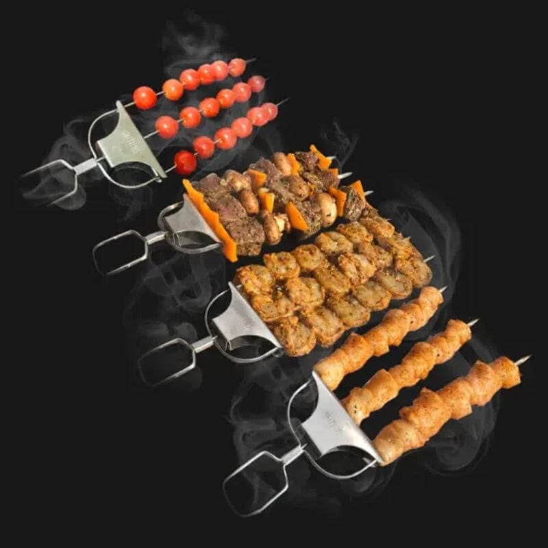 Rustfrit 3-vejs grillspyd