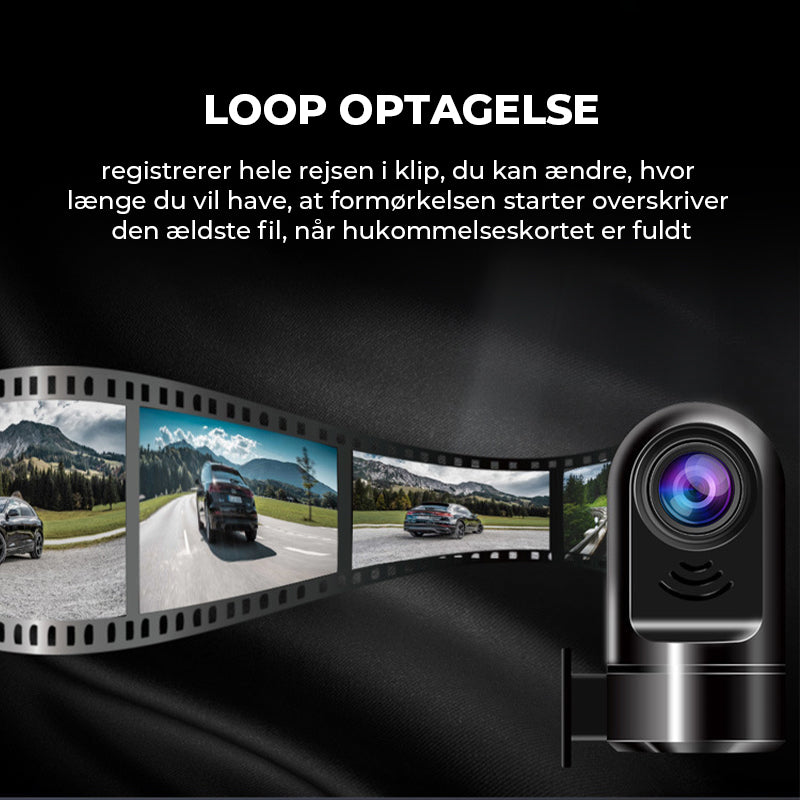 1080P HD 360° roterende Mini ADAS Dashcam