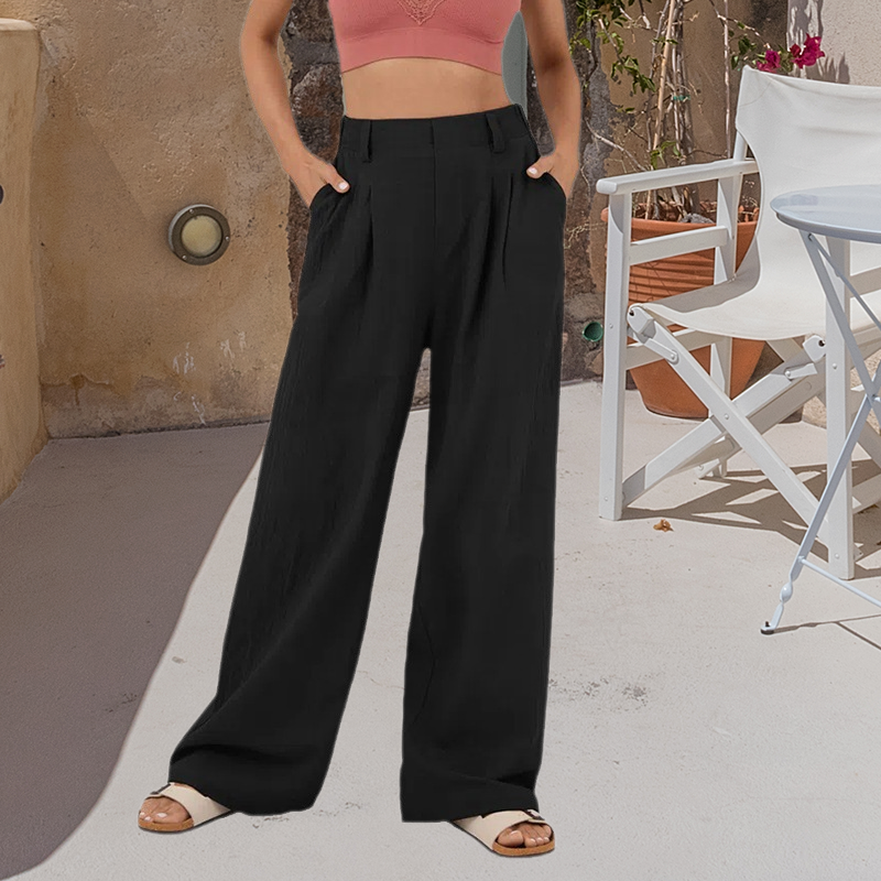Hose mit hohem Bund und weitem Bein