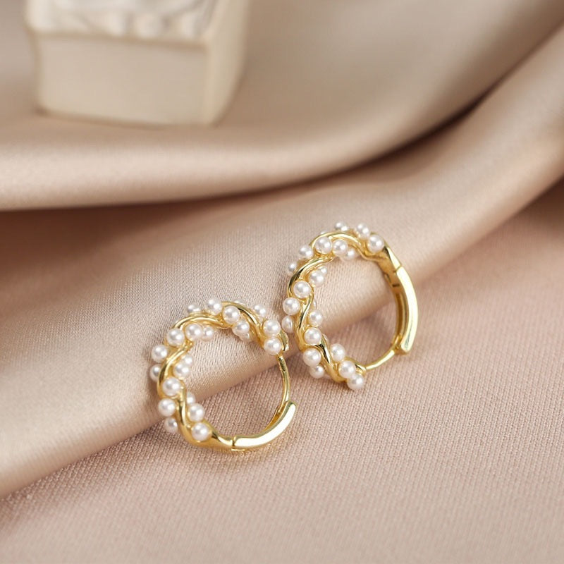 Gedrehte Perlen-Ohrringe (Paar)