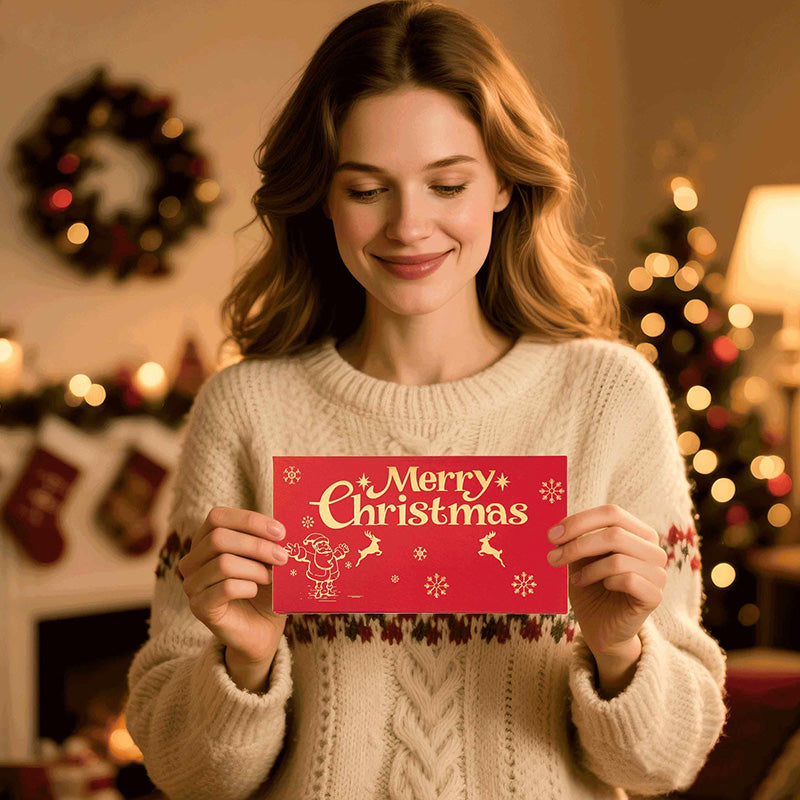 Faltbarer roter Weihnachtsumschlag mit 6 Fächern