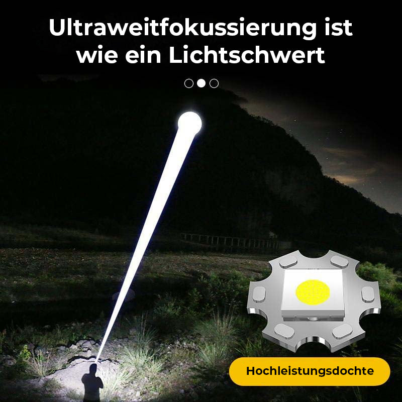 Wiederaufladbare 2-in-1-Taschenlampe mit Digitalanzeige und starkem Licht