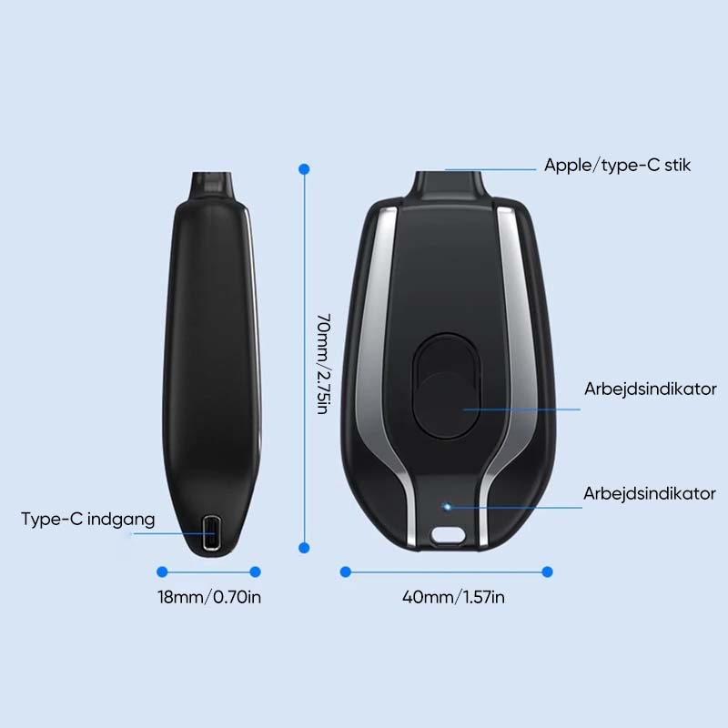 Powerbank til nøglering