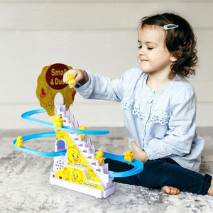 Elektrische Enten-Kletter-Rennbahn – LED-Lichter & Musik Achterbahn-Spielset