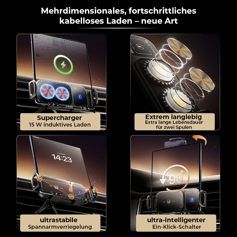 Kabellose Ladestation mit rotierbarer Halterung fürs Auto