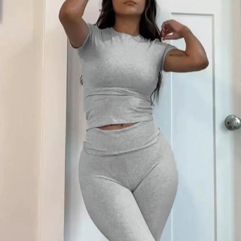 Einfarbiges Loungewear-Set für Damen