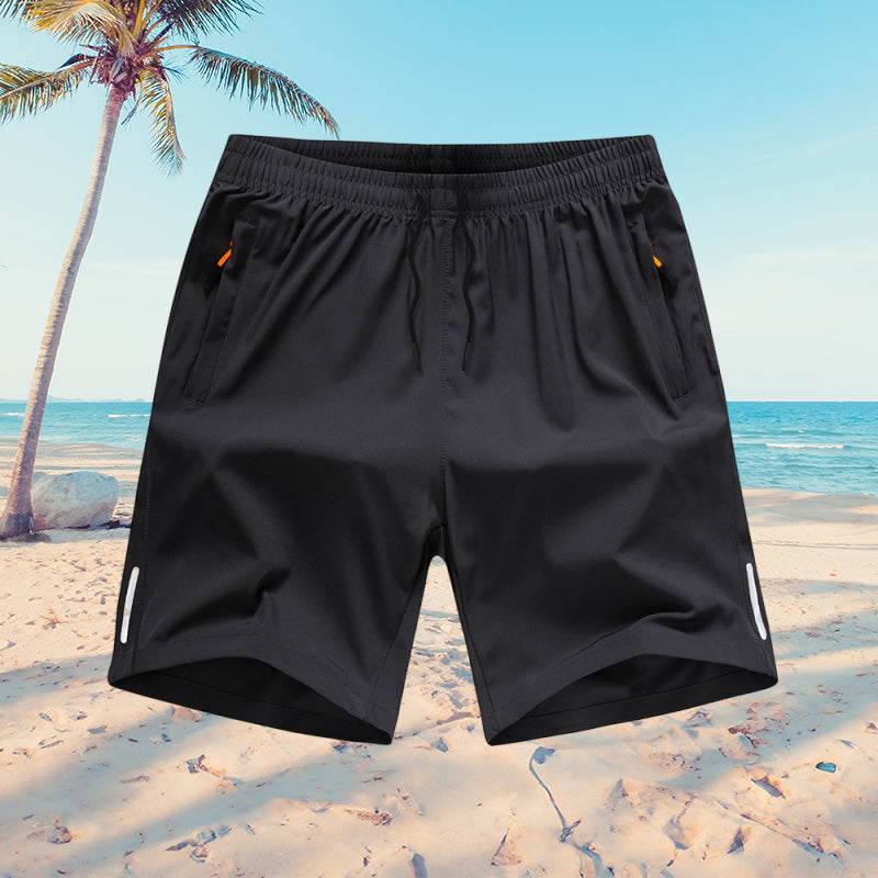 Locker sitzende Sportshorts mit Reißverschlusstaschen