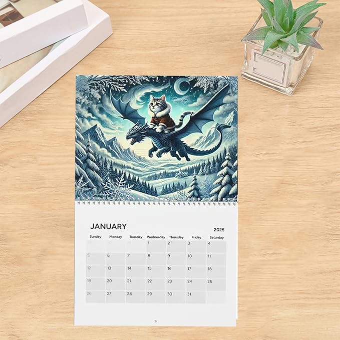 Katzen-Drachenreiter-Kalender 2025