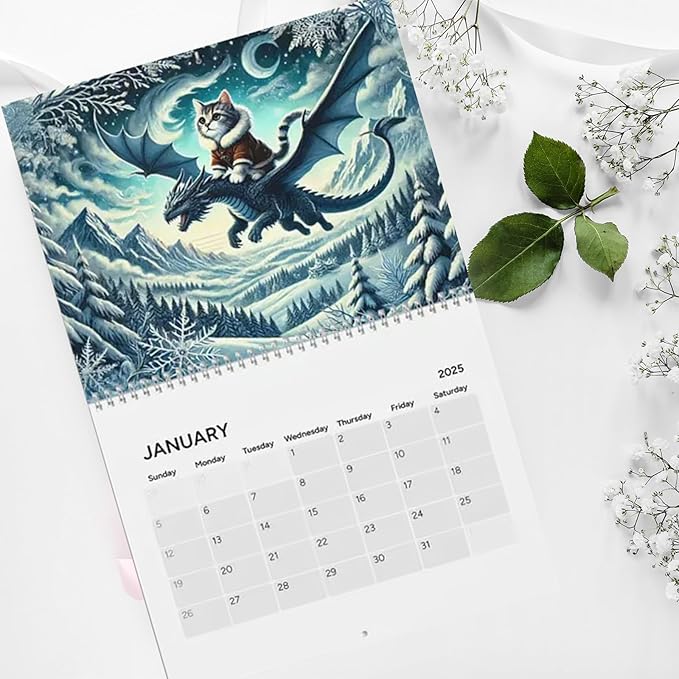 Katzen-Drachenreiter-Kalender 2025