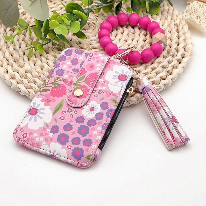 Stilvoller Kartenhalter mit Silikonperlenarmband