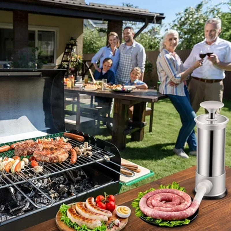 Wurstfüller mit 4 unterschiedlich großen Füllrohren