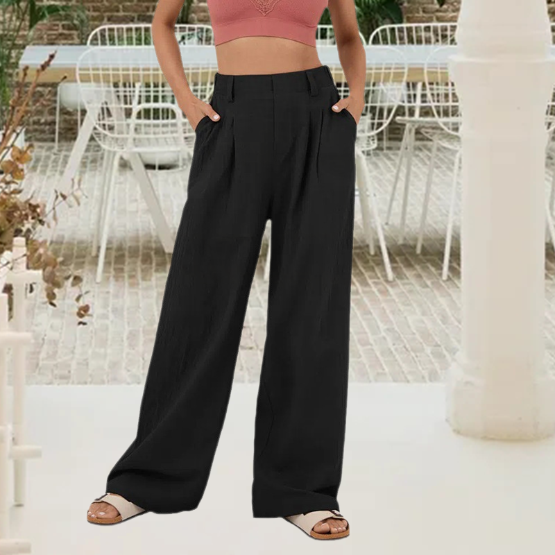 Hose mit hohem Bund und weitem Bein