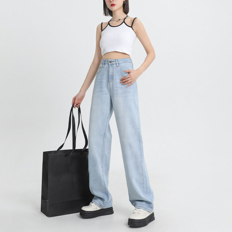 Lyocell højtaljede jeans med brede ben
