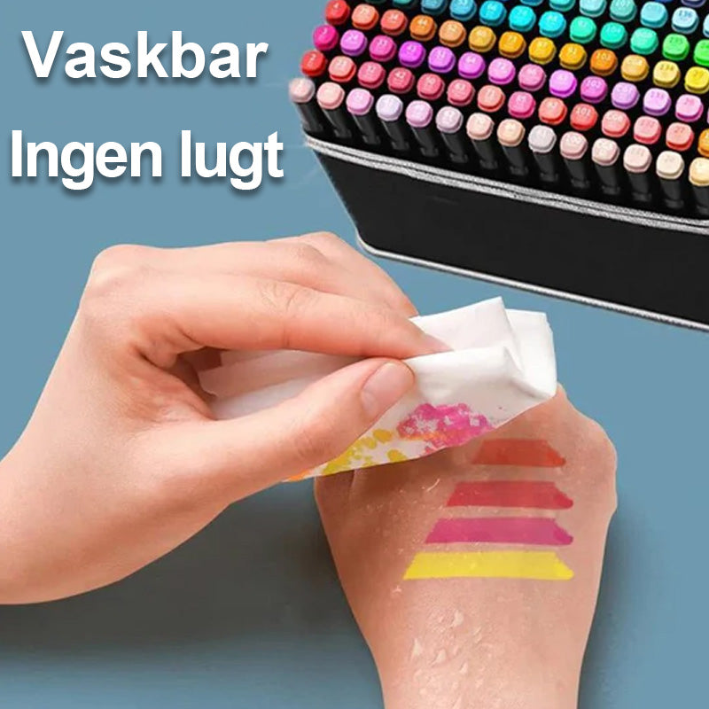 80 farver Premium Dual Tip Markers Sæt med bæretaske