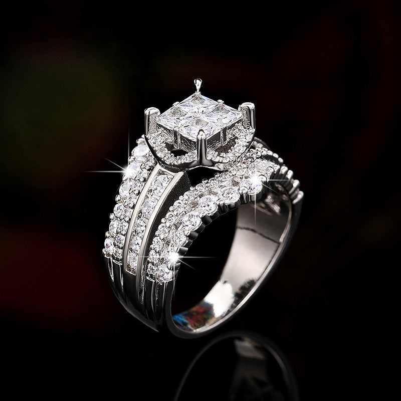 Quadratischer Fünf-in-Eins-Ring für Damen