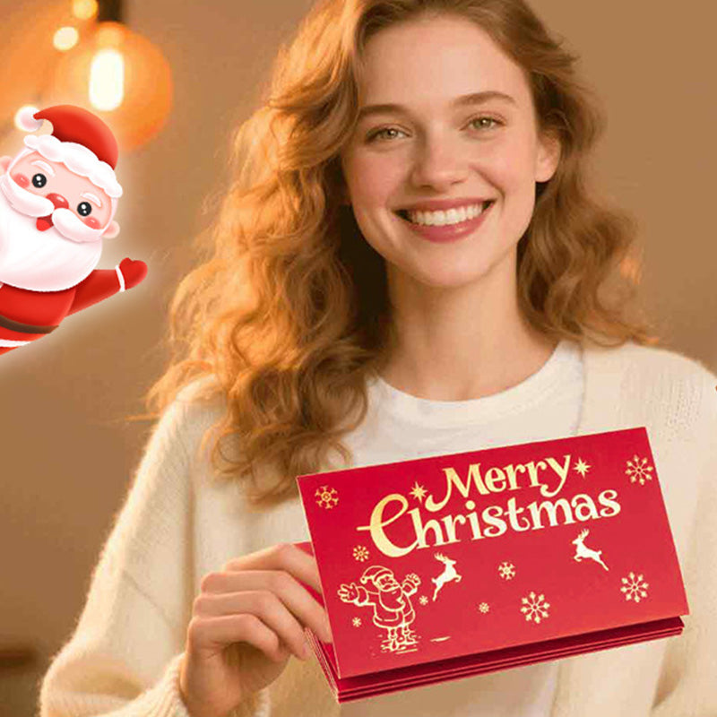 Faltbarer roter Weihnachtsumschlag mit 6 Fächern