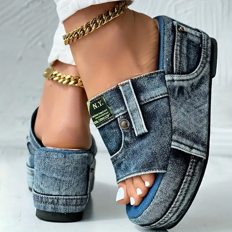 Denimsandaler til kvinder