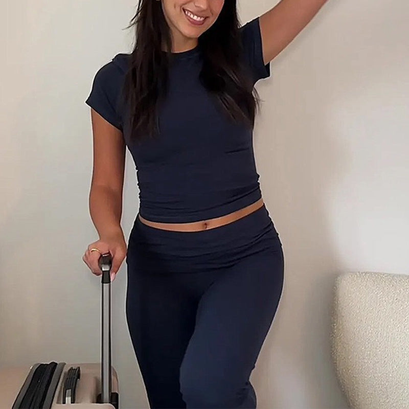 Einfarbiges Loungewear-Set für Damen