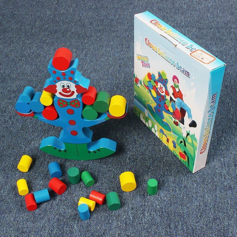 Clown-Balancierblöcke aus Holz
