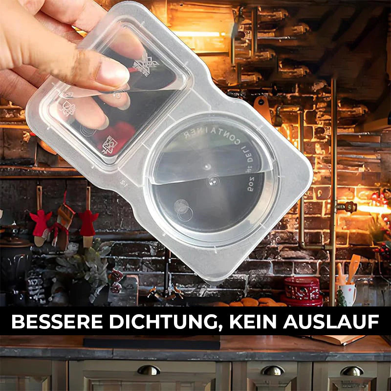 Snackbehälter mit zwei Fächern und Deckel