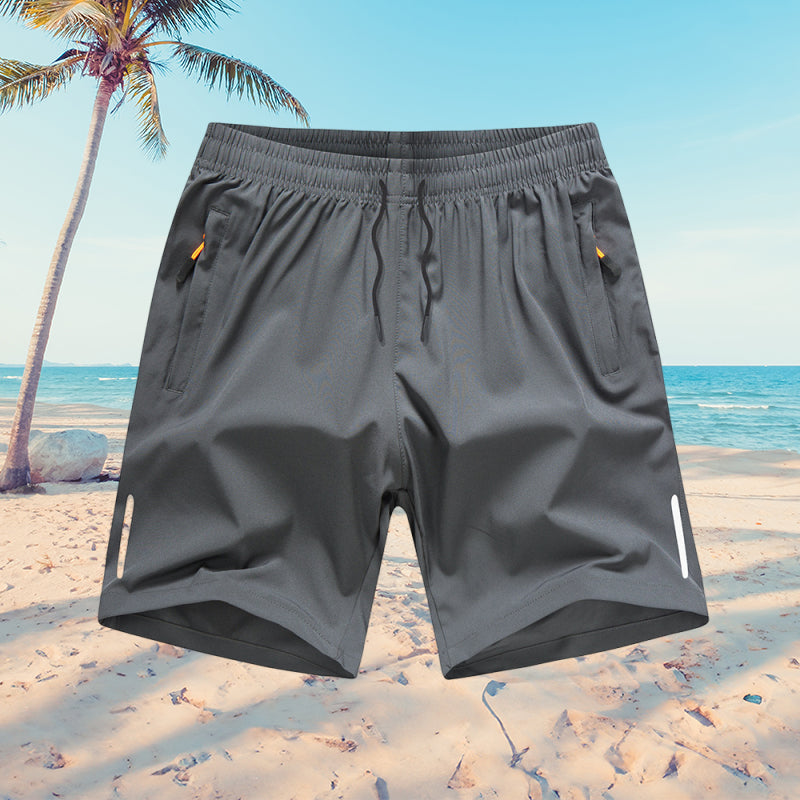 Locker sitzende Sportshorts mit Reißverschlusstaschen