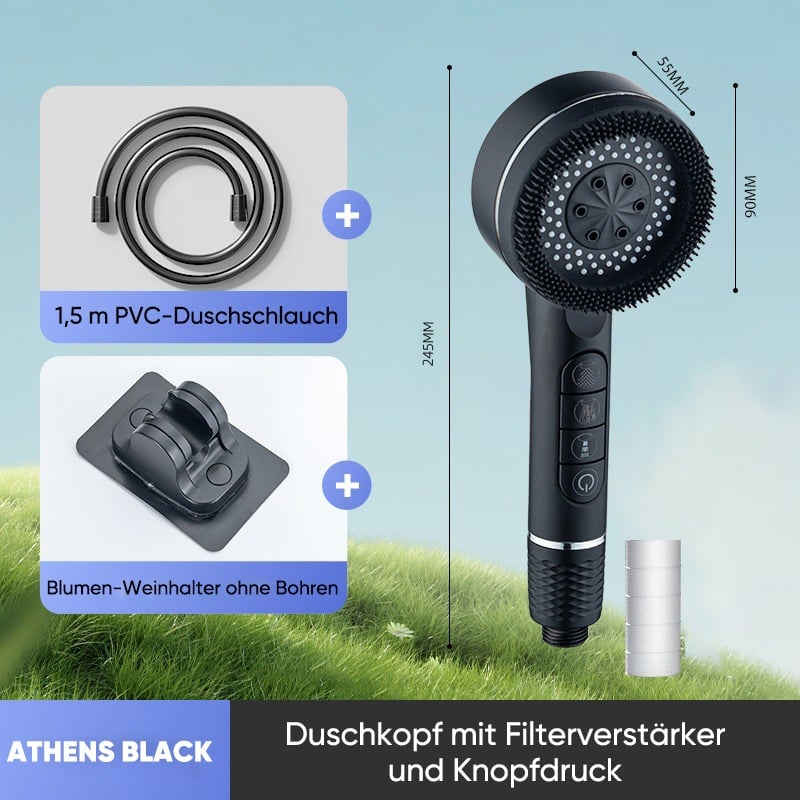 Druckverstärktes Handdusch-Set mit Bürste