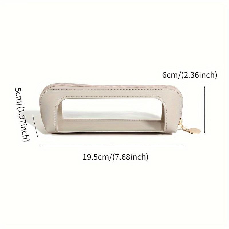 Tragbare Aufbewahrungstasche mit transparentem Fenster (Gelb + Rosa + Cremeweiß)