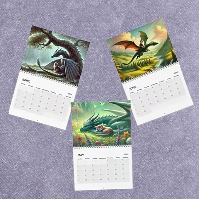 Katzen-Drachenreiter-Kalender 2025