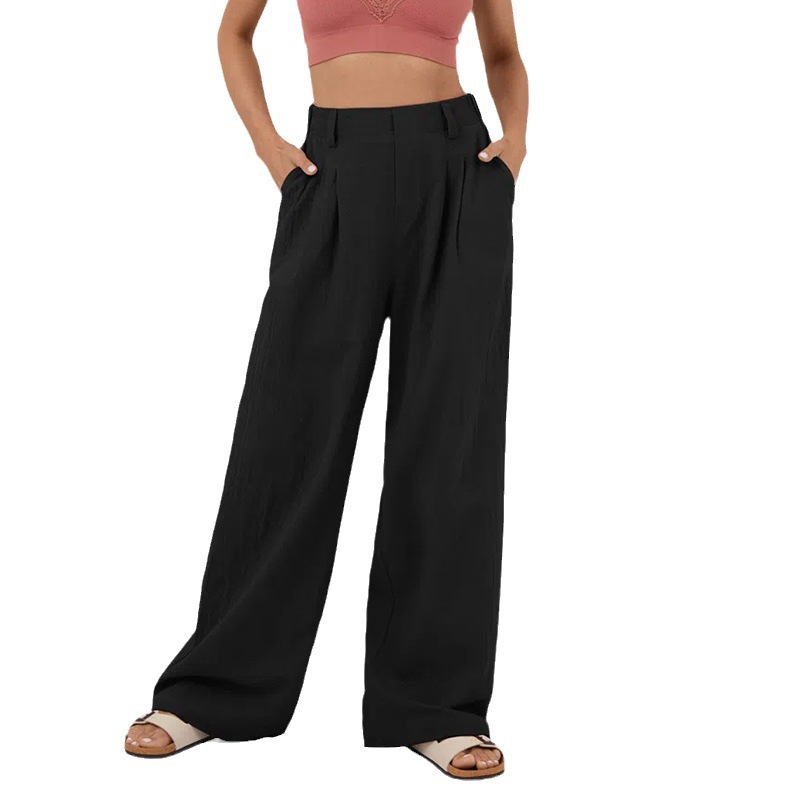 Hose mit hohem Bund und weitem Bein
