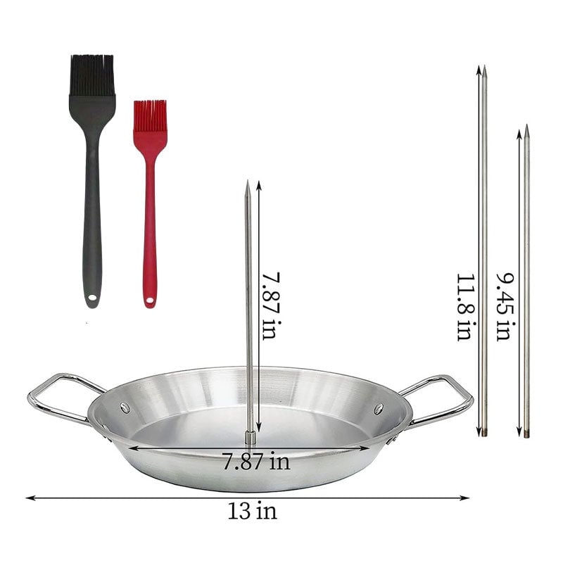 Edelstahl-Grillpfanne mit vertikaler Schraubenform